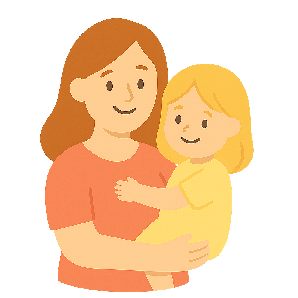 Parent et enfant souriants