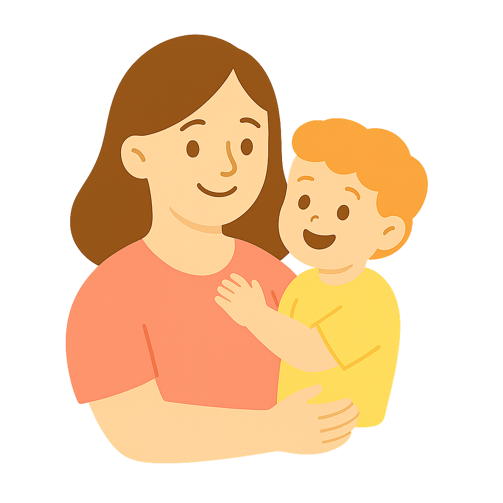 Parent et enfant souriants